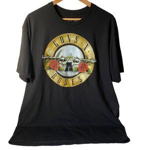 Guns and Roses black graphic t-shirt cotton blend Made in Mexico men size XL
